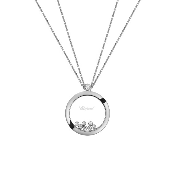         Weißgold, Halsschmuck, Chopard Happy Diamonds Icons Anhänger mit Halskette