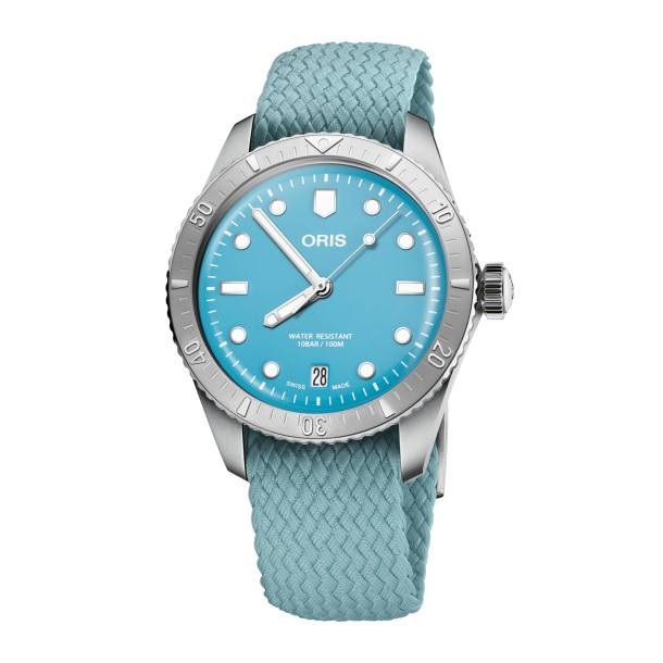         Damenuhr, Automatik, ORIS Divers Sixty‑Five 'Cotton Candy'
