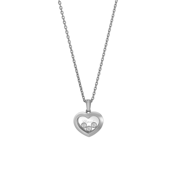         Weißgold, Halsschmuck, Chopard Happy Diamonds Icons Anhänger mit Halskette