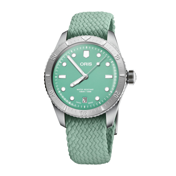         Damenuhr, Automatik, ORIS Divers Sixty‑Five 'Cotton Candy'