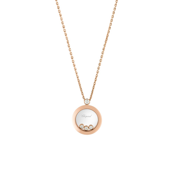        Roségold, Halsschmuck, Chopard Happy Diamonds Icons Anhänger mit Halskette