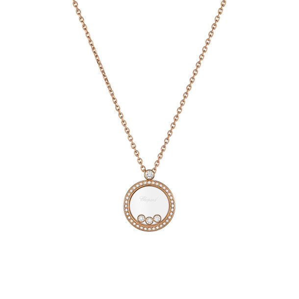         Roségold, Halsschmuck, Chopard Happy Diamonds Icons Anhänger mit Halskette