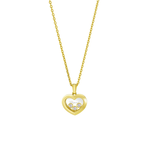         Gelbgold, Halsschmuck, Chopard Happy Diamonds Icons Anhänger mit Halskette