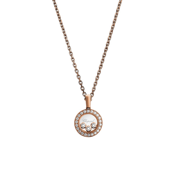         Roségold, Halsschmuck, Chopard Happy Diamonds Icons Anhänger mit Halskette