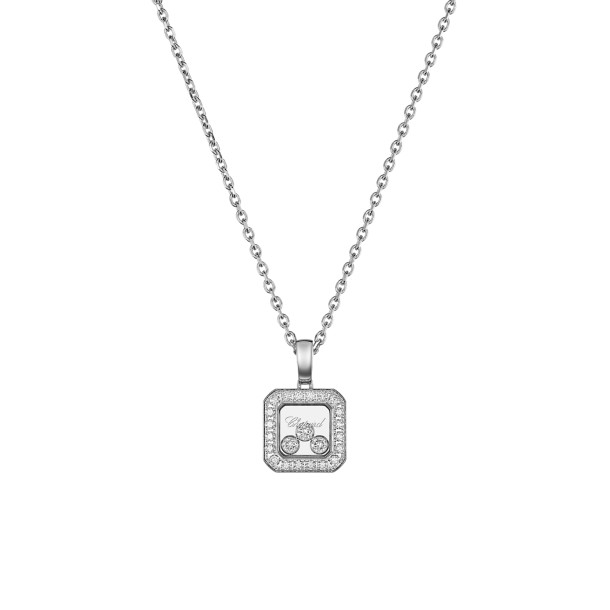         Weißgold, Halsschmuck, Chopard Happy Diamonds Icons Anhänger mit Halskette