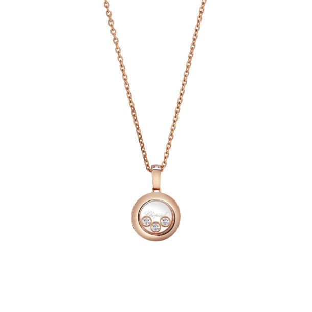         Roségold, Halsschmuck, Chopard Happy Diamonds Icons Anhänger mit Halskette