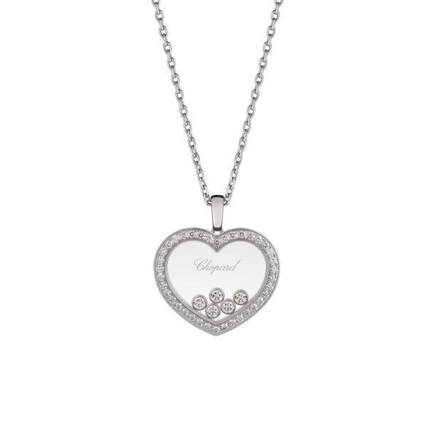         Weißgold, Halsschmuck, Chopard Happy Diamonds Icons Anhänger mit Halskette