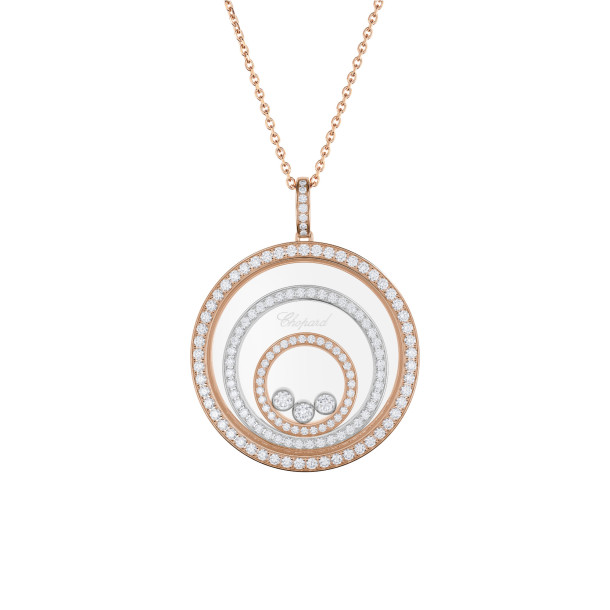         Weißgold, Halsschmuck, Chopard Happy Spirit Anhänger mit Halskette
