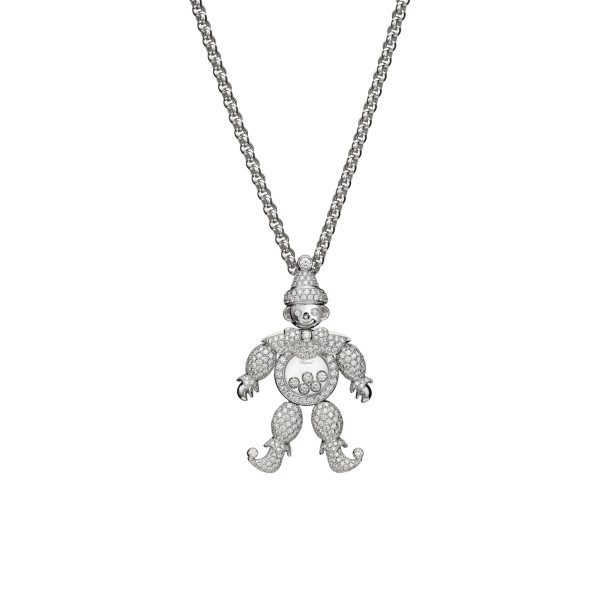         Weißgold, Halsschmuck, Chopard Happy Clown Anhänger mit Halskette