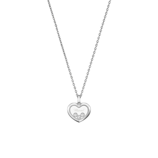         Weißgold, Halsschmuck, Chopard Happy Diamonds Icons Anhänger mit Halskette