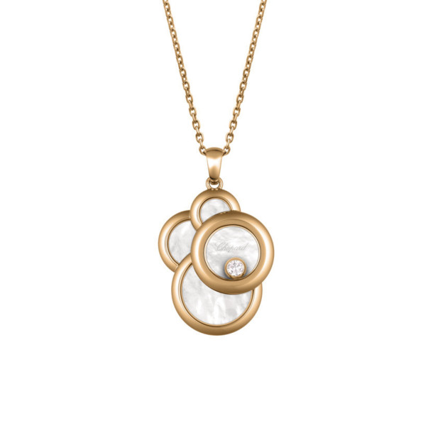         Roségold, Halsschmuck, Chopard Happy Diamonds Anhänger mit Halskette