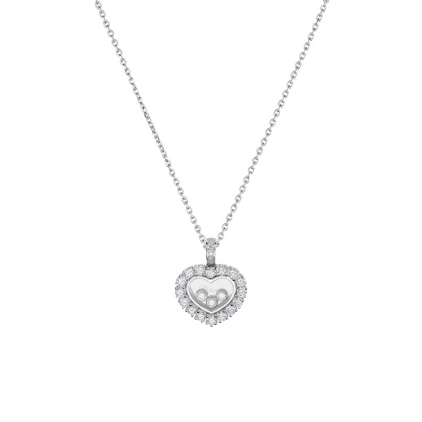         Weißgold, Halsschmuck, Chopard Happy Diamonds Icons Joaillerie Anhänger mit Halskette