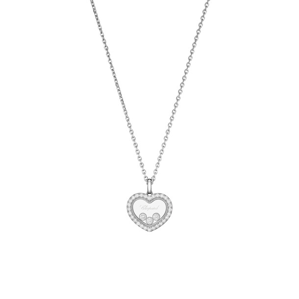         Weißgold, Halsschmuck, Chopard Happy Diamonds Icons Anhänger mit Halskette