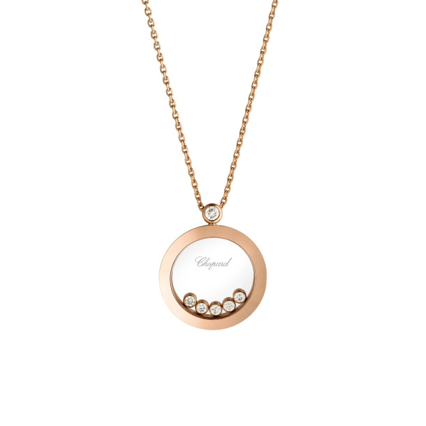         Roségold, Halsschmuck, Chopard Happy Diamonds Icons Anhänger mit Halskette