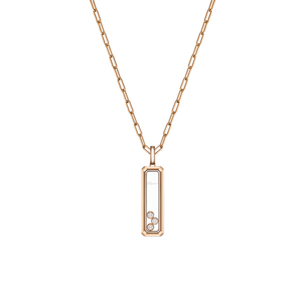         Roségold, Halsschmuck, Chopard Happy Diamonds Icons Anhänger mit Halskette