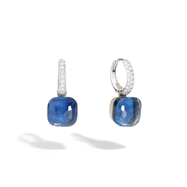         Weißgold, Ohrringe, Pomellato Nudo Deep Blue klassische Ohrhänger