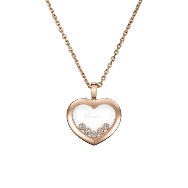         Roségold, Halsschmuck, Chopard Happy Diamonds Icons Anhänger mit Halskette