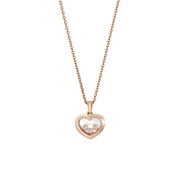         Roségold, Halsschmuck, Chopard Happy Diamonds Icons Anhänger mit Halskette