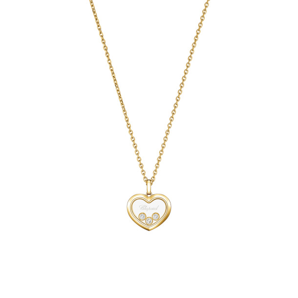        Gelbgold, Halsschmuck, Chopard Happy Diamonds Icons Anhänger mit Halskette