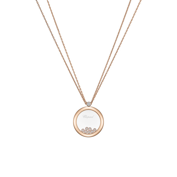         Roségold, Halsschmuck, Chopard Happy Diamonds Icons Anhänger mit Halskette