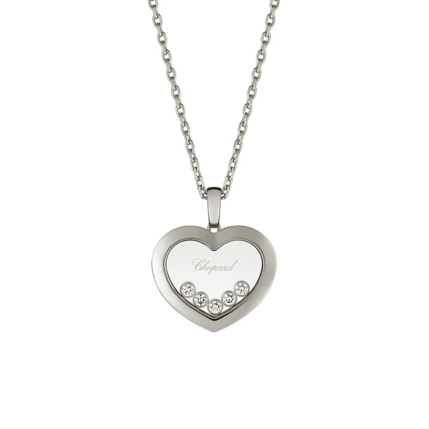         Weißgold, Halsschmuck, Chopard Happy Diamonds Icons Anhänger mit Halskette
