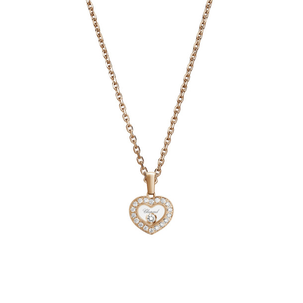         Roségold, Halsschmuck, Chopard Happy Diamonds Icons Anhänger mit Halskette